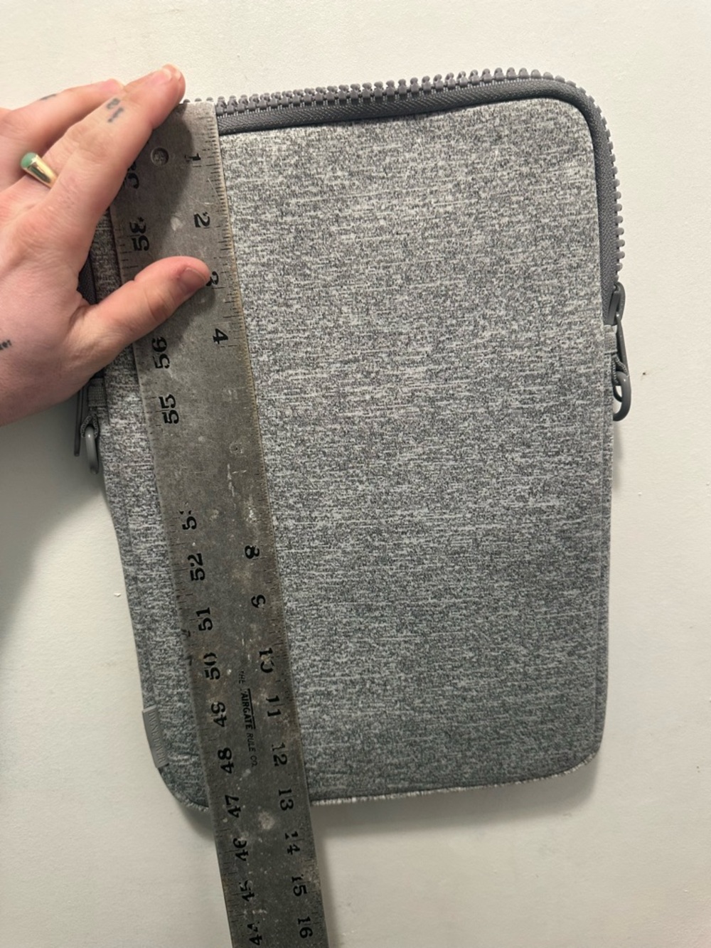 Dagne Dover Heather Gray Laptop Sleeve with Zip Closure